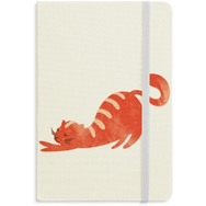 Dıythinker Esneme Yağlı Kedi Hayvan Suluboya Kumaş Sert Kapak A5 Defter