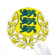 Dıythinker Estonya Ulusal Amblem Ülke Baskılı Yuvarlak Kaymaz Kauçuk Mouse Pad