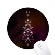 Dıythinker Evren Sembolü Totem Desenli Geometri Baskılı Yuvarlak Kaymaz Kauçuk Mouse Pad