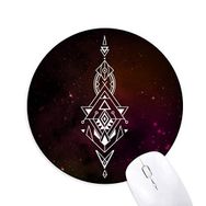 Dıythinker Evren Uzaylı Sembollü Totem Desenli Baskılı Yuvarlak Kaymaz Kauçuk Mouse Pad
