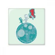 Dıythinker Evren ve Dünyadaki Uzaylı Canavar Seramik 10x10 cm Seramik Karo