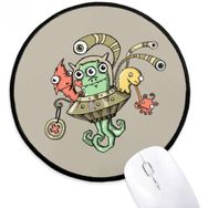 Dıythinker Evren ve Uzaylı Canavar Yuvarlak Kaymaz Mouse Pad