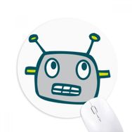 Dıythinker Evren ve Uzaylı Gri Robot Baskılı Yuvarlak Kaymaz Kauçuk Mouse Pad