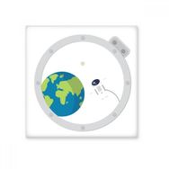 Dıythinker Evren ve Uzaylı Pencereden Çıkan Seramik 10x10 cm Seramik Karo