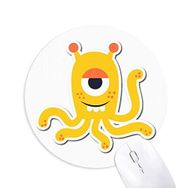 Dıythinker Evren ve Uzaylı Sarı Canavar Baskılı Yuvarlak Kaymaz Kauçuk Mouse Pad