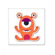 Dıythinker Evren ve Uzaylı Turuncu Canavar Seramik 10x10 cm Seramik Karo