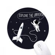 Dıythinker Evren ve Uzaylı Uzay Seyahat Baskılı Yuvarlak Kaymaz Kauçuk Mouse Pad