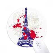Dıythinker Eyfel Kulesi Paris Fransa Silüeti Baskılı Yuvarlak Kaymaz Kauçuk Mouse Pad