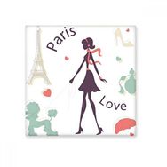 Dıythinker Eyfel Kulesi Paris Lady Fransa Simgesi Ulusal Bayrak Mimarisi Özel Manzara Seramik Dekorasyon 10x10 cm Seramik Karo