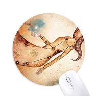 Dıythinker Eylül Ağustos Başak Burç Baskılı Yuvarlak Kaymaz Kauçuk Mouse Pad