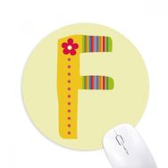 Dıythinker F Alfabe Çiçek Sevimli Desen Baskılı Yuvarlak Kaymaz Kauçuk Mouse Pad