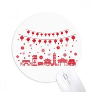 Dıythinker Fener Kırmızı Çin Kağıt Kesme Desen Baskılı Yuvarlak Kaymaz Kauçuk Mouse Pad