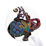 Dıythinker Fil Trekking Çin Azınlık Giyinme Totem Baskılı Yuvarlak Kaymaz Kauçuk Mouse Pad