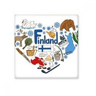 Dıythinker Finlandiya Aşk Kalp Manzara Gümrük Simgesi Hayvanlar Ulusal Bayrak Konut Diyet Seramik Bisk Fayans Dekorasyon 20x20 cm Seramik Karo
