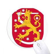 Dıythinker Finlandiya Avrupa Ulusal Amblem Baskılı Yuvarlak Kaymaz Kauçuk Mouse Pad