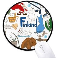 Dıythinker Finlandiya Manzara Hayvanlar Ulusal Bayrak Yuvarlak Kaymaz Mouse Padediye