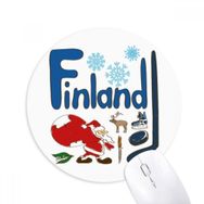 Dıythinker Finlandiya Ulusal Sembolü Simgesi Desenli Baskılı Yuvarlak Kaymaz Kauçuk Mouse Pad