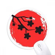 Dıythinker Fırça Boyama Japon Desenli Baskılı Yuvarlak Kaymaz Kauçuk Mouse Pad