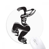Dıythinker Flute Celebrate Silhouette Meksika Dansı Meksika Baskılı Yuvarlak Kaymaz Kauçuk Mouse Pad