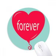 Dıythinker Forever Kırmızı Yeşil Kalp Sevgililer Günü Baskılı Yuvarlak Kaymaz Kauçuk Mouse Pad