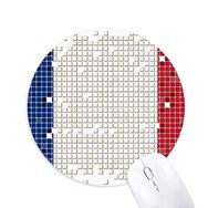 Dıythinker Fransa Basit Izgara Ulusal Bayrak Baskılı Yuvarlak Kaymaz Kauçuk Mouse Pad
