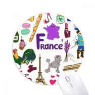 Dıythinker Fransa Landscap Hayvanlar Ulusal Bayrak Baskılı Yuvarlak Kaymaz Kauçuk Mouse Pad