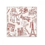Dıythinker Fransa Zafer Kemeri Louvre Eyfel Kulesi Seramik 10x10 cm Seramik Karo