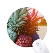 Dıythinker Fresh Erken Sabah Ananas Meyve Baskılı Yuvarlak Kaymaz Kauçuk Mouse Pad