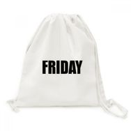 Dıythinker Friday Weeks Siyah Kelimeler Kanvas İpli Sırt Çantası