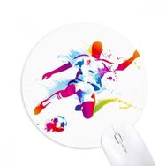 Dıythinker Futbol Atletleri Atış Desenli Baskılı Yuvarlak Kaymaz Kauçuk Mouse Pad