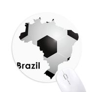 Dıythinker Futbol Brezilya Haritası Şekilli Brezilya Slogan Baskılı Yuvarlak Kaymaz Kauçuk Mouse Pad