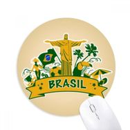 Dıythinker Futbol Dağı Corcovado Papağan Brezilya Baskılı Yuvarlak Kaymaz Kauçuk Mouse Pad