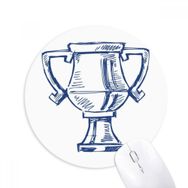 Dıythinker Futbol Şampiyonası Kupa Mavi Baskılı Yuvarlak Kaymaz Kauçuk Mouse Pad