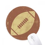 Dıythinker Futbol Spor İllüstrasyon Kahverengi Desen Baskılı Yuvarlak Kaymaz Kauçuk Mouse Pad