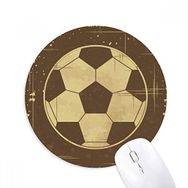 Dıythinker Futbol Spor İllüstrasyon Siyah Desen Baskılı Yuvarlak Kaymaz Kauçuk Mouse Pad