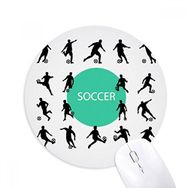 Dıythinker Futbol Spor Silüetleri Baskılı Yuvarlak Kaymaz Kauçuk Mouse Pad