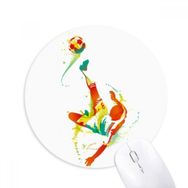 Dıythinker Futbolcusu Bisiklet Tekme Desenli Baskılı Yuvarlak Kaymaz Kauçuk Mouse Pad