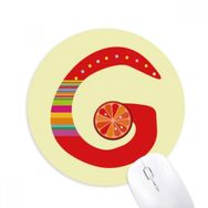 Dıythinker G Alfabe Turuncu Meyve Sevimli Desen Baskılı Yuvarlak Kaymaz Kauçuk Mouse Pad