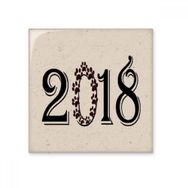 Dıythinker Garland 2018 Font Happy New Year Seramik Bisque Fayans 10x10 cm Seramik Karo