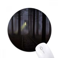 Dıythinker Gece Karanlık Ormancılık Bilim Doğa Manzarası Baskılı Yuvarlak Kaymaz Kauçuk Mouse Pad