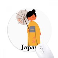 Dıythinker Geleneksel Japon Kadın Elbise Kodu Baskılı Yuvarlak Kaymaz Kauçuk Mouse Pad