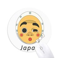 Dıythinker Geleneksel Japon Komik Adam Maskesi Baskılı Yuvarlak Kaymaz Kauçuk Mouse Pad