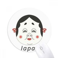 Dıythinker Geleneksel Japon Komik Kadın Maskesi Baskılı Yuvarlak Kaymaz Kauçuk Mouse Pad