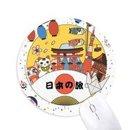 Dıythinker Geleneksel Japon yerel kültürel Baskılı Yuvarlak Kaymaz Kauçuk Mouse Pad