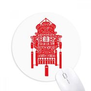 Dıythinker Geleneksel Kırmızı Çin Fener Desenli Baskılı Yuvarlak Kaymaz Kauçuk Mouse Pad