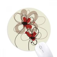 Dıythinker Gelincik Çiçekleri Bitki Boyama Dekorasyon Baskılı Yuvarlak Kaymaz Kauçuk Mouse Pad