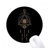 Dıythinker Geometri Uzaylı Üçgen Totem Desenli Baskılı Yuvarlak Kaymaz Kauçuk Mouse Pad