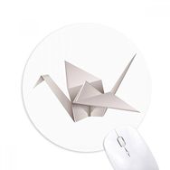 Dıythinker Geometrik Origami Soyut Vinç Desenli Baskılı Yuvarlak Kaymaz Kauçuk Mouse Pad