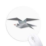 Dıythinker Geometrik Soyut Karga Origami Desenli Baskılı Yuvarlak Kaymaz Kauçuk Mouse Pad