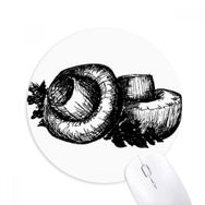 Dıythinker Gerçekçi Mantar Çizgisi İllüstrasyon Desen Baskılı Yuvarlak Kaymaz Kauçuk Mouse Pad